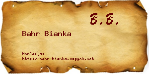 Bahr Bianka névjegykártya
